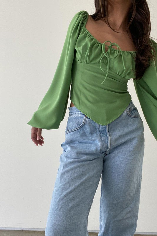 V-Shaped Hem Detail Top